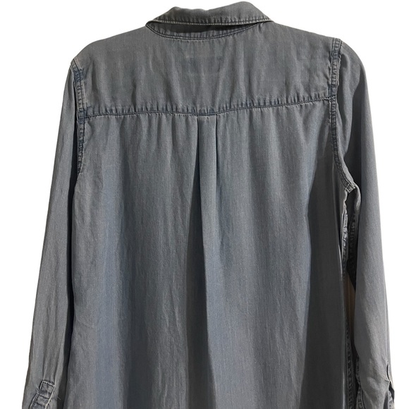 Marine Layer Farrah Long Sleeve Chambray Shirt Dress. Size Medium - Picture 5 of 8